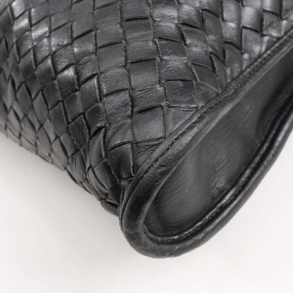 Bottega Veneta Intrecciato Leather 2Way Handbag in Black