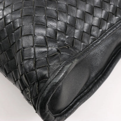Bottega Veneta Intrecciato Leather 2Way Handbag in Black