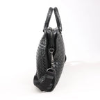 Bottega Veneta Intrecciato Leather 2Way Handbag in Black