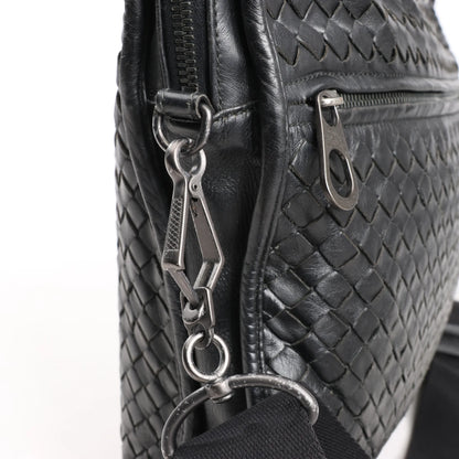 Bottega Veneta Intrecciato Leather 2Way Handbag in Black