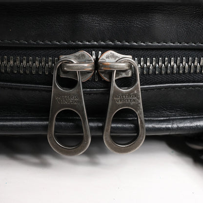 Bottega Veneta Intrecciato Leather 2Way Handbag in Black