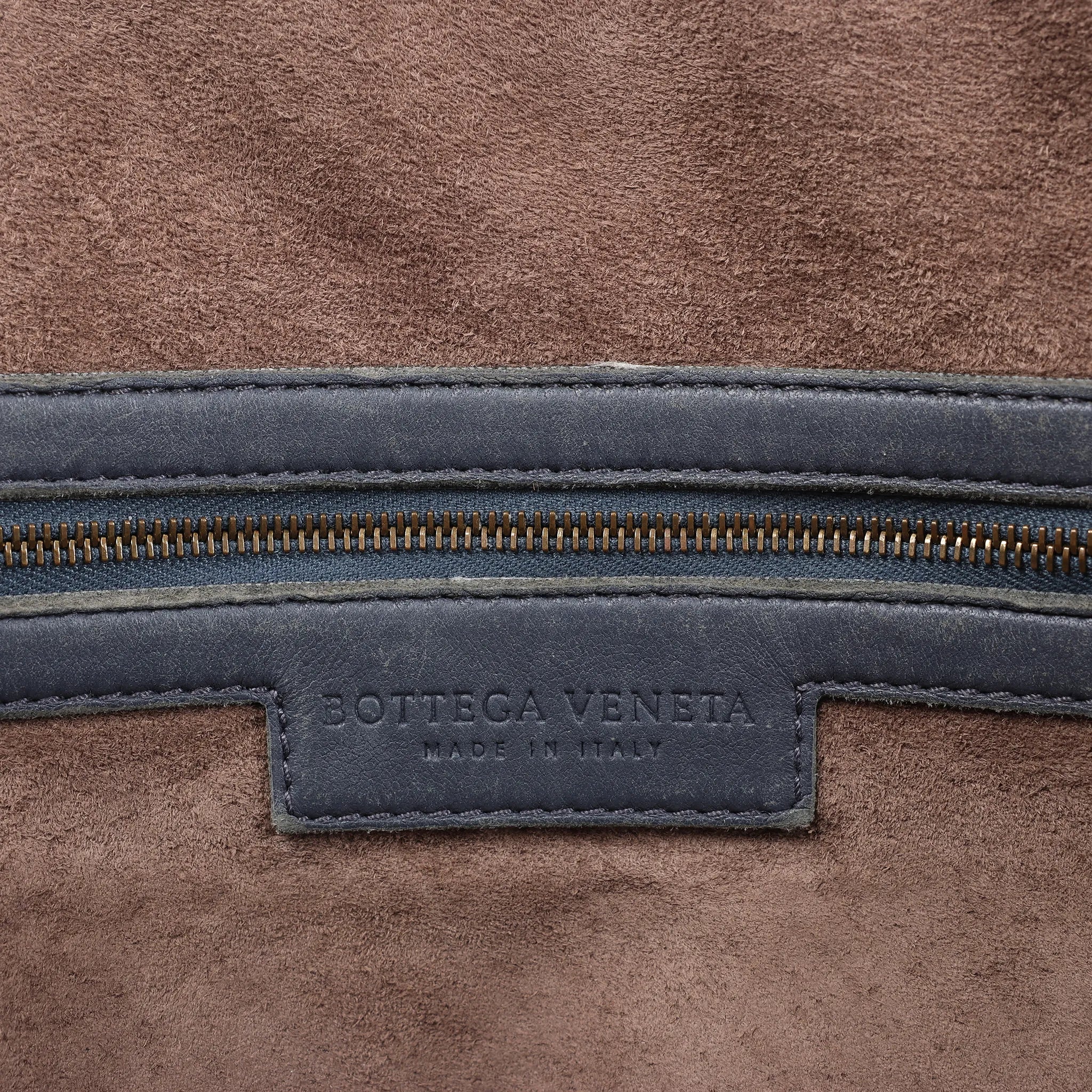 Bottega Veneta Intrecciato Leather 2Way Handbag in Navy Blue 194403
