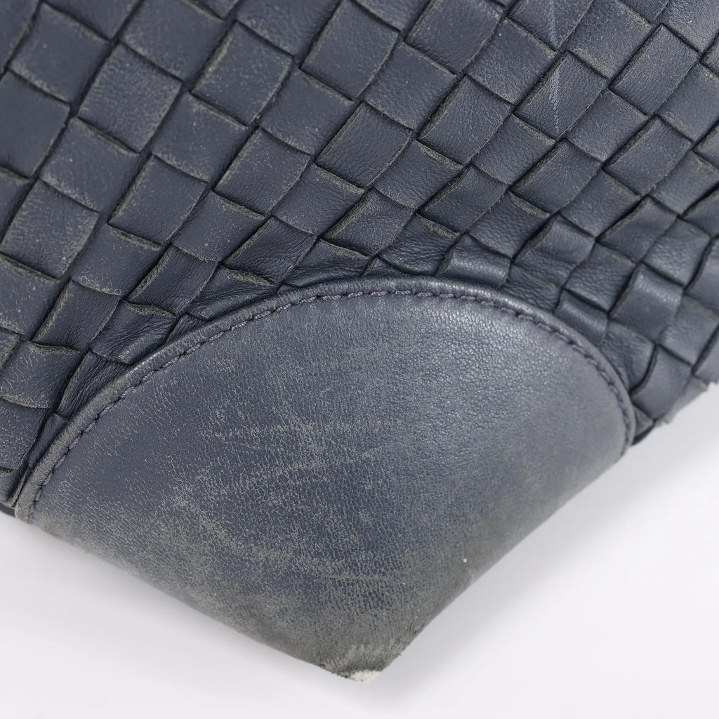 Bottega Veneta Intrecciato Leather 2Way Handbag in Navy Blue 194403