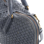 Bottega Veneta Intrecciato Leather 2Way Handbag in Navy Blue 194403