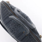Bottega Veneta Intrecciato Leather 2Way Handbag in Navy Blue 194403