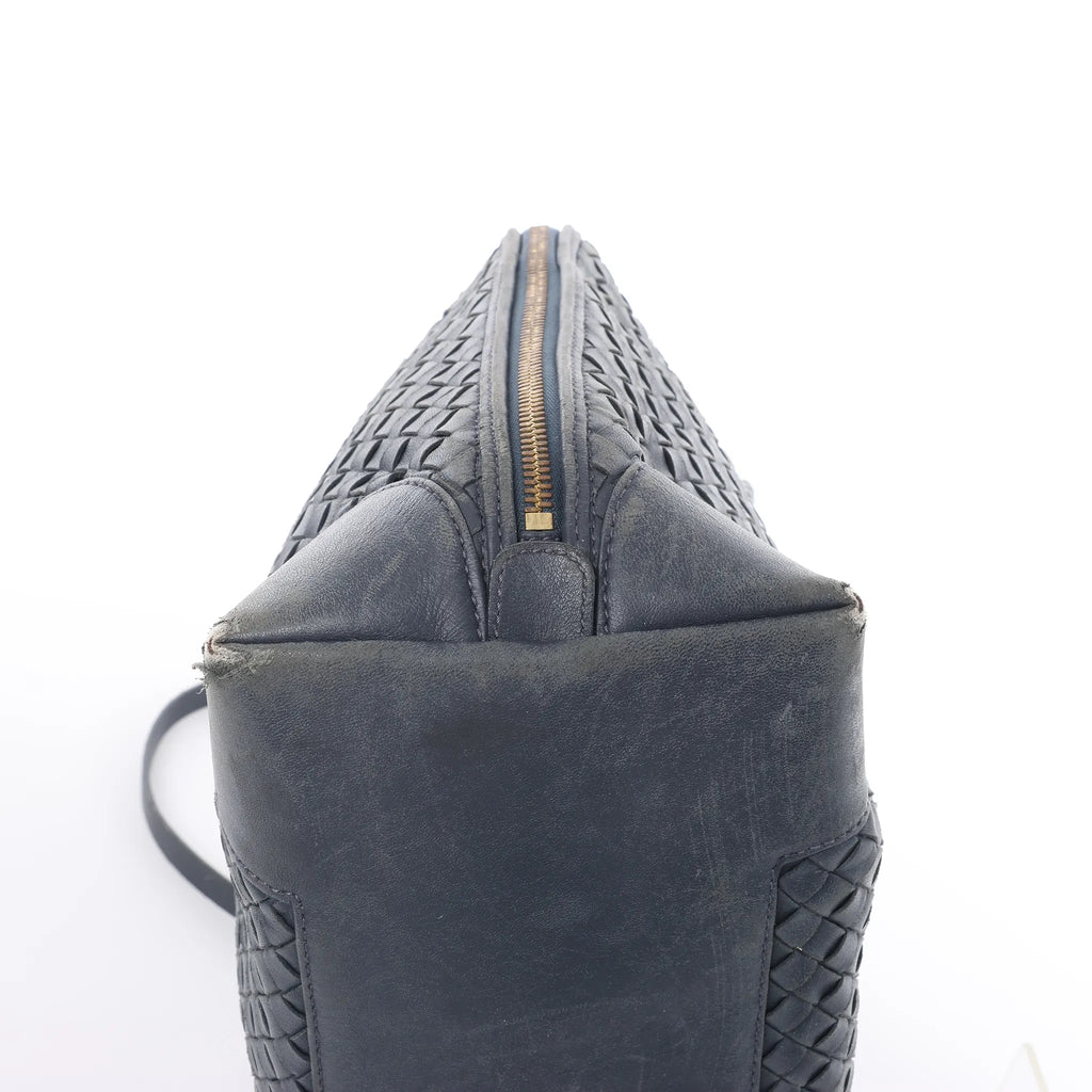 Bottega Veneta Intrecciato Leather 2Way Handbag in Navy Blue 194403