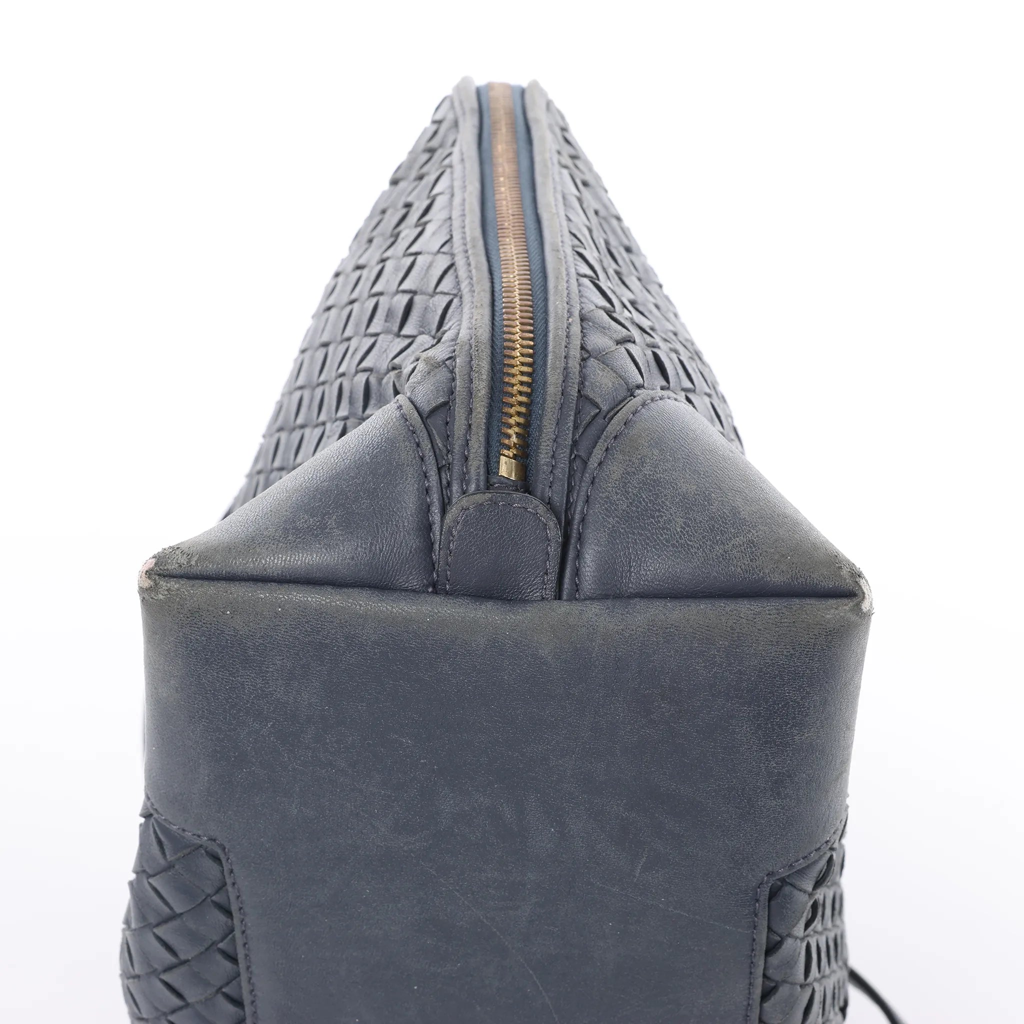 Bottega Veneta Intrecciato Leather 2Way Handbag in Navy Blue 194403