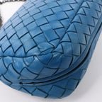 BOTTEGA VENETA Intrecciato Leather Chain Crossbody Bag in Blue