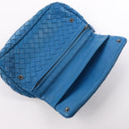 BOTTEGA VENETA Intrecciato Leather Chain Crossbody Bag in Blue