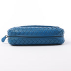BOTTEGA VENETA Intrecciato Leather Chain Crossbody Bag in Blue