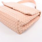 Bolso de hombro de cuero Intrecciato Bottega Veneta en rosa