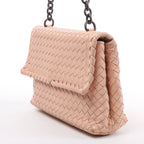 Bolso de hombro de cuero Intrecciato Bottega Veneta en rosa