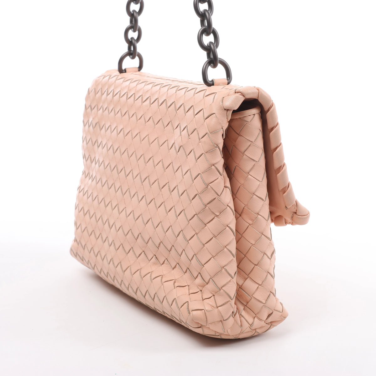 Bolso de hombro de cuero Intrecciato Bottega Veneta en rosa