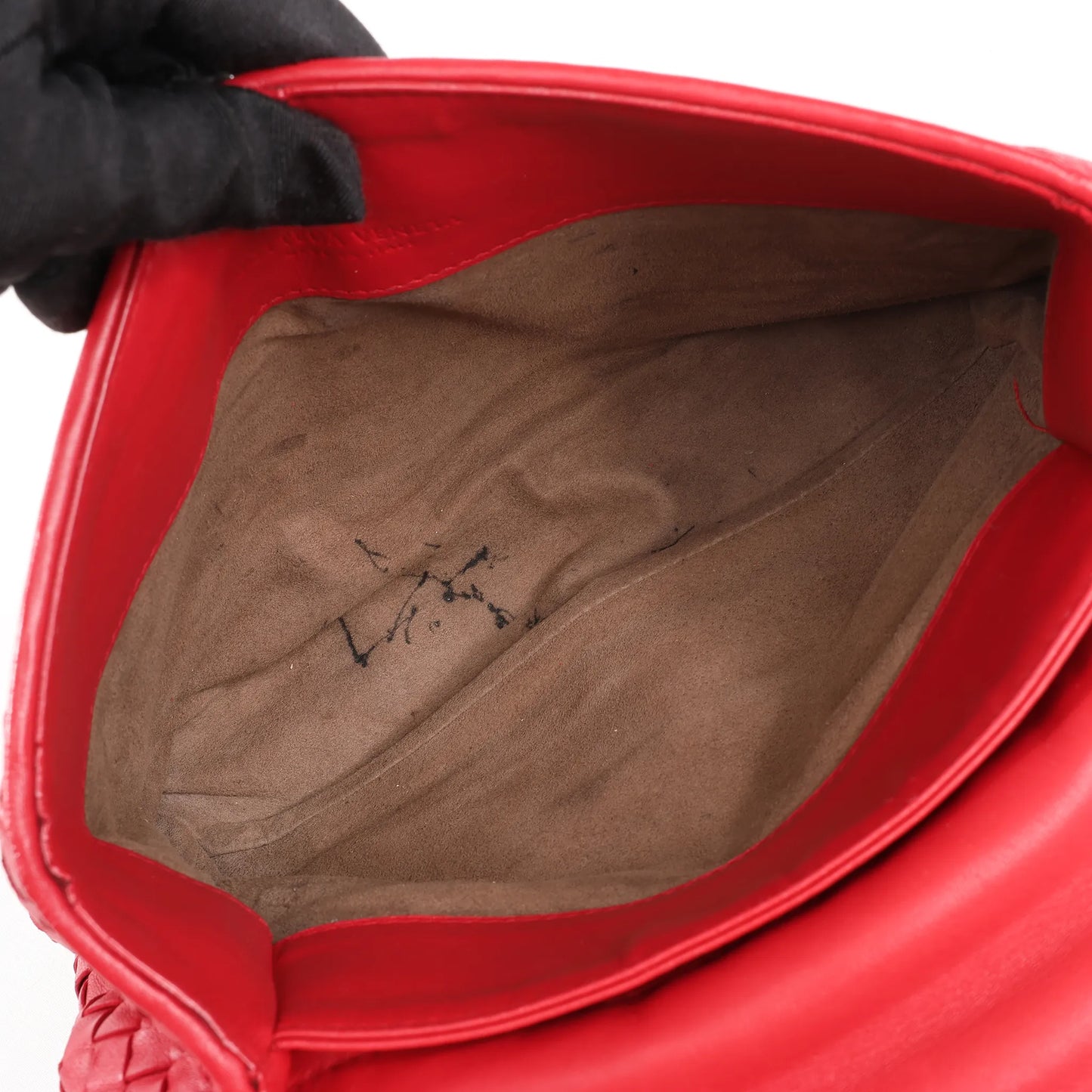 Bottega Veneta Intrecciato Leather Shoulder Bag in Red