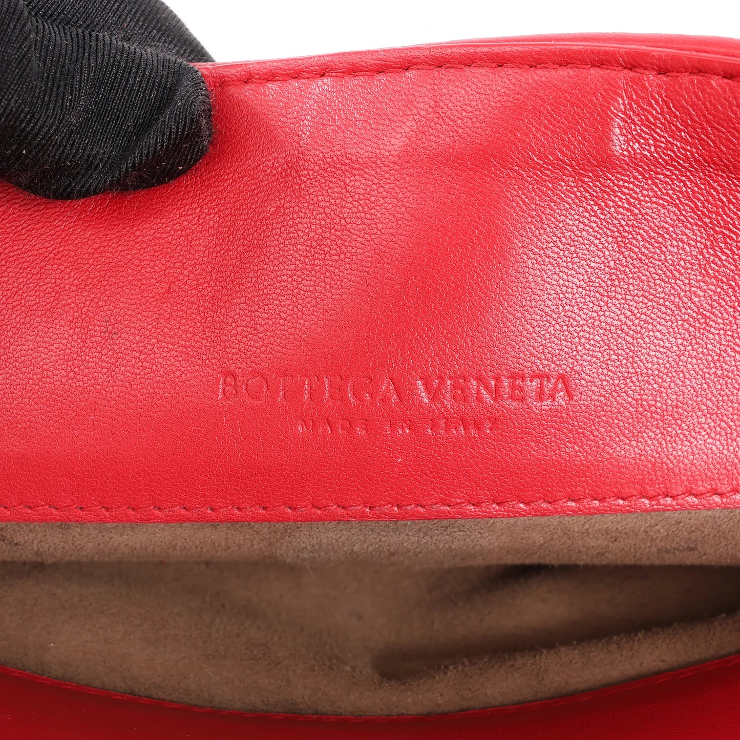 Bottega Veneta Intrecciato Leather Shoulder Bag in Red