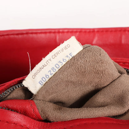 Bottega Veneta Intrecciato Leather Shoulder Bag in Red