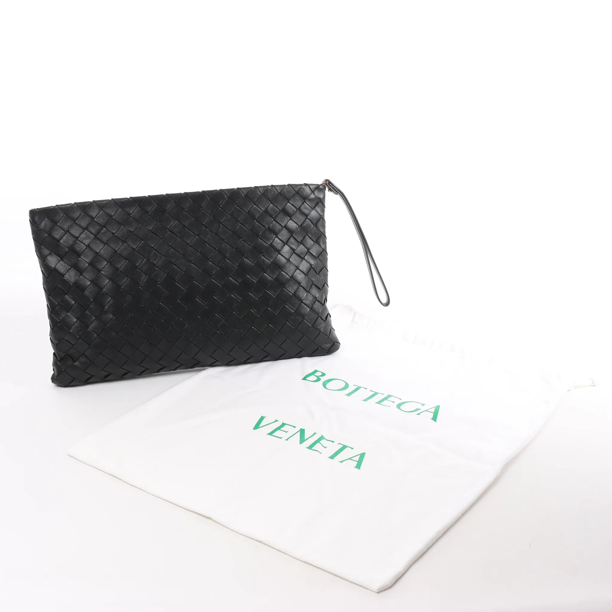 Bottega Veneta Intrecciato Leather Clutch bag in Black