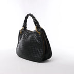 Bottega Veneta Intrecciato Leather Shoulder Bag in Black 169850