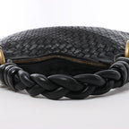 Bottega Veneta Intrecciato Leather Shoulder Bag in Black 169850