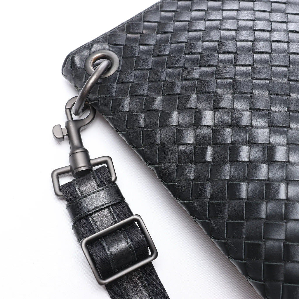 Bottega Veneta VN Intrecciato Crossbody Messenger Bag in Black 172736