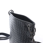 Bottega Veneta VN Intrecciato Crossbody Messenger Bag in Black 172736