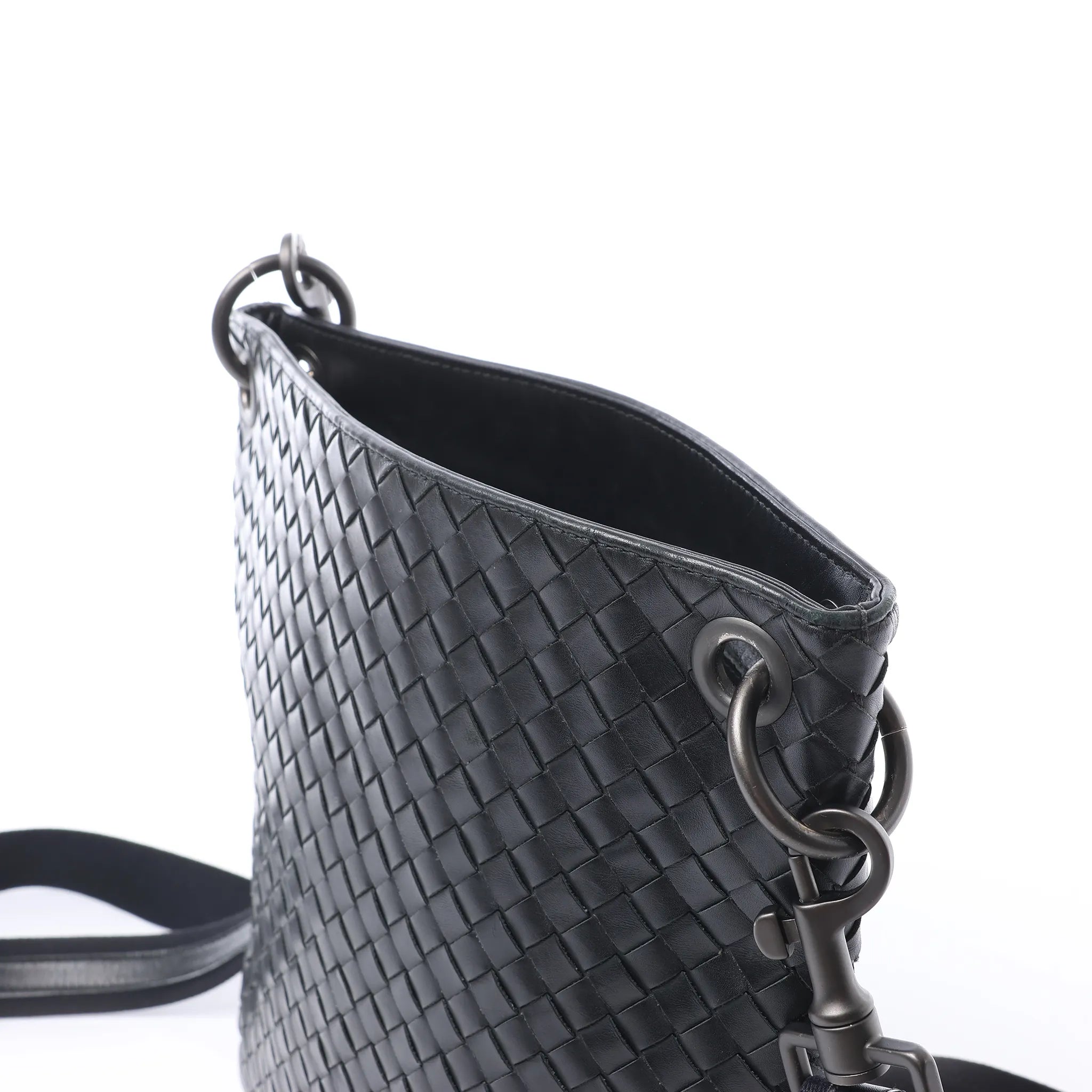 Bottega Veneta VN Intrecciato Crossbody Messenger Bag in Black 172736