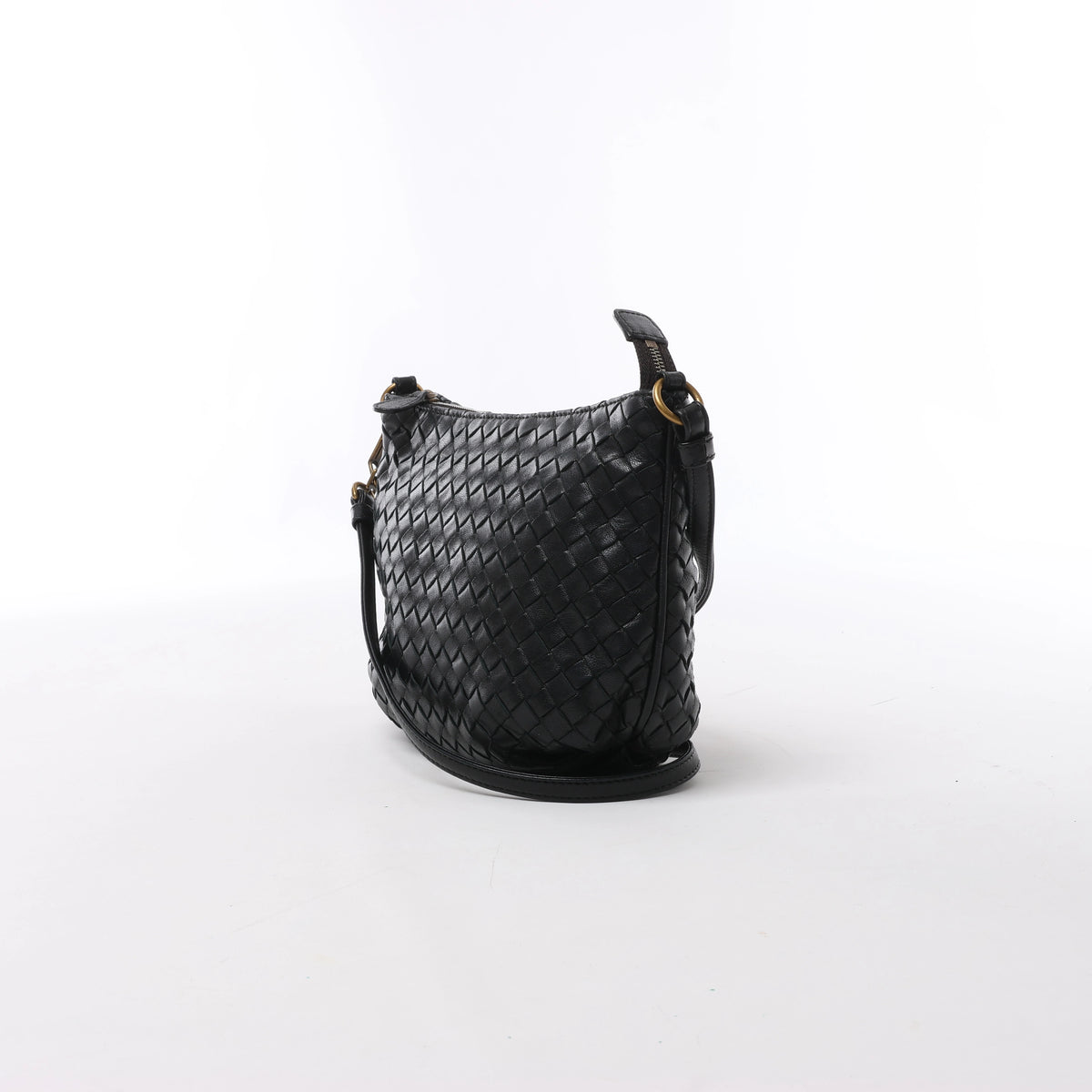 Bolso de hombro de cuero Intrecciato Bottega Veneta en rosa