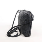 Bottega Veneta Nodini Intrecciato Leather Crossbody Bag in Black