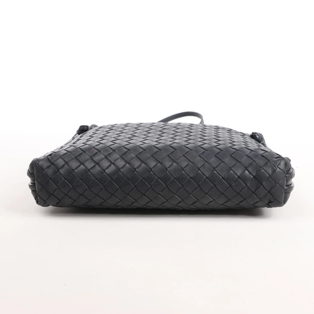 Bottega Veneta Nodini Intrecciato Leather Crossbody Bag in Black