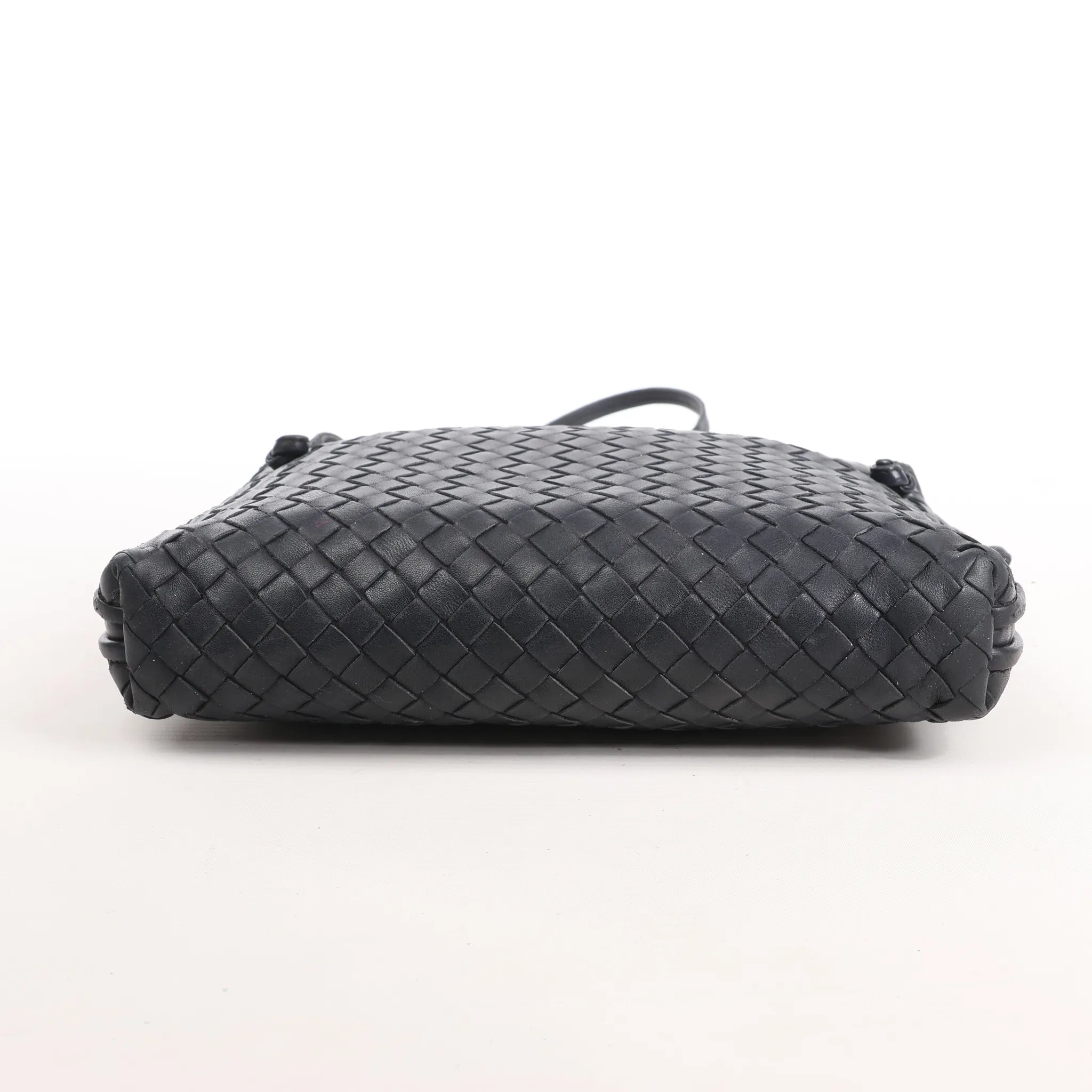 Bottega Veneta Nodini Intrecciato Leather Crossbody Bag in Black