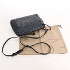 Bottega Veneta Nodini Intrecciato Leather Crossbody Bag in Black