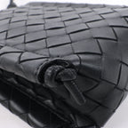 Bottega Veneta Intrecciato Leather Crossbody bag in Black