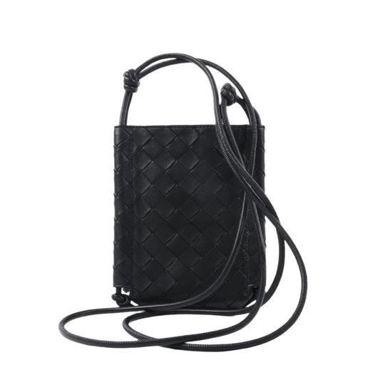 Bottega Veneta Intrecciato Leather Shoulder bag in Black