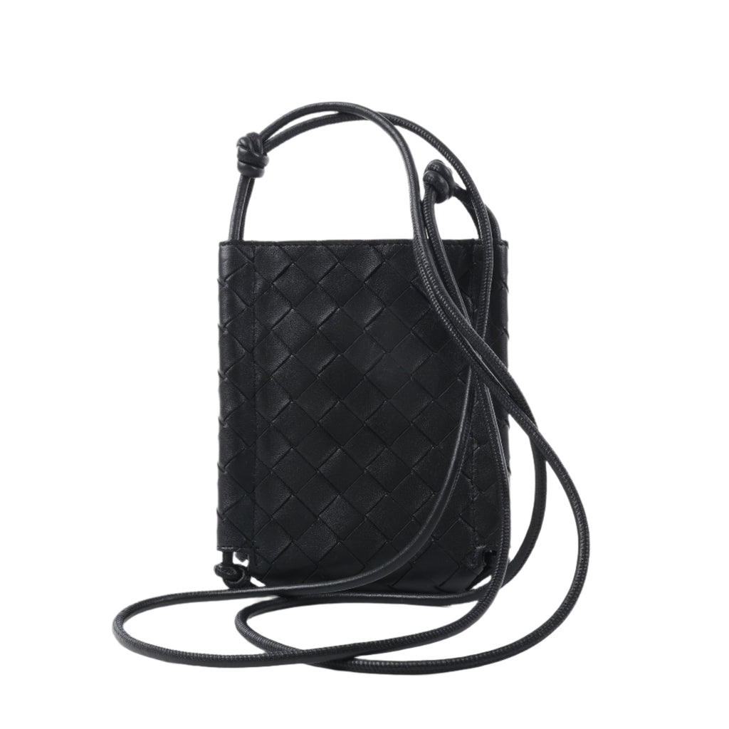 Bottega Veneta Intrecciato Leather Crossbody bag in Black