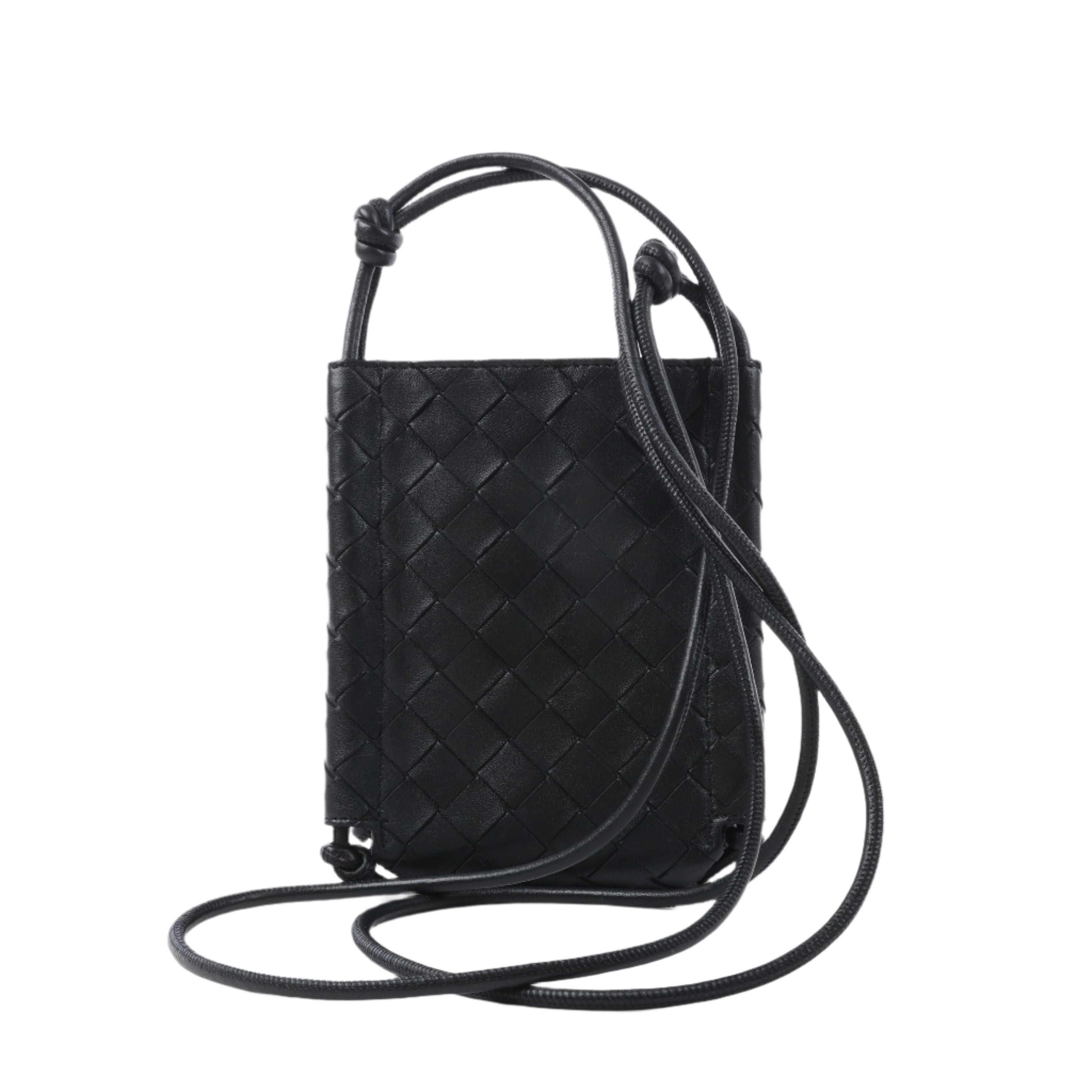 Bottega Veneta Intrecciato Leather Crossbody bag in Black
