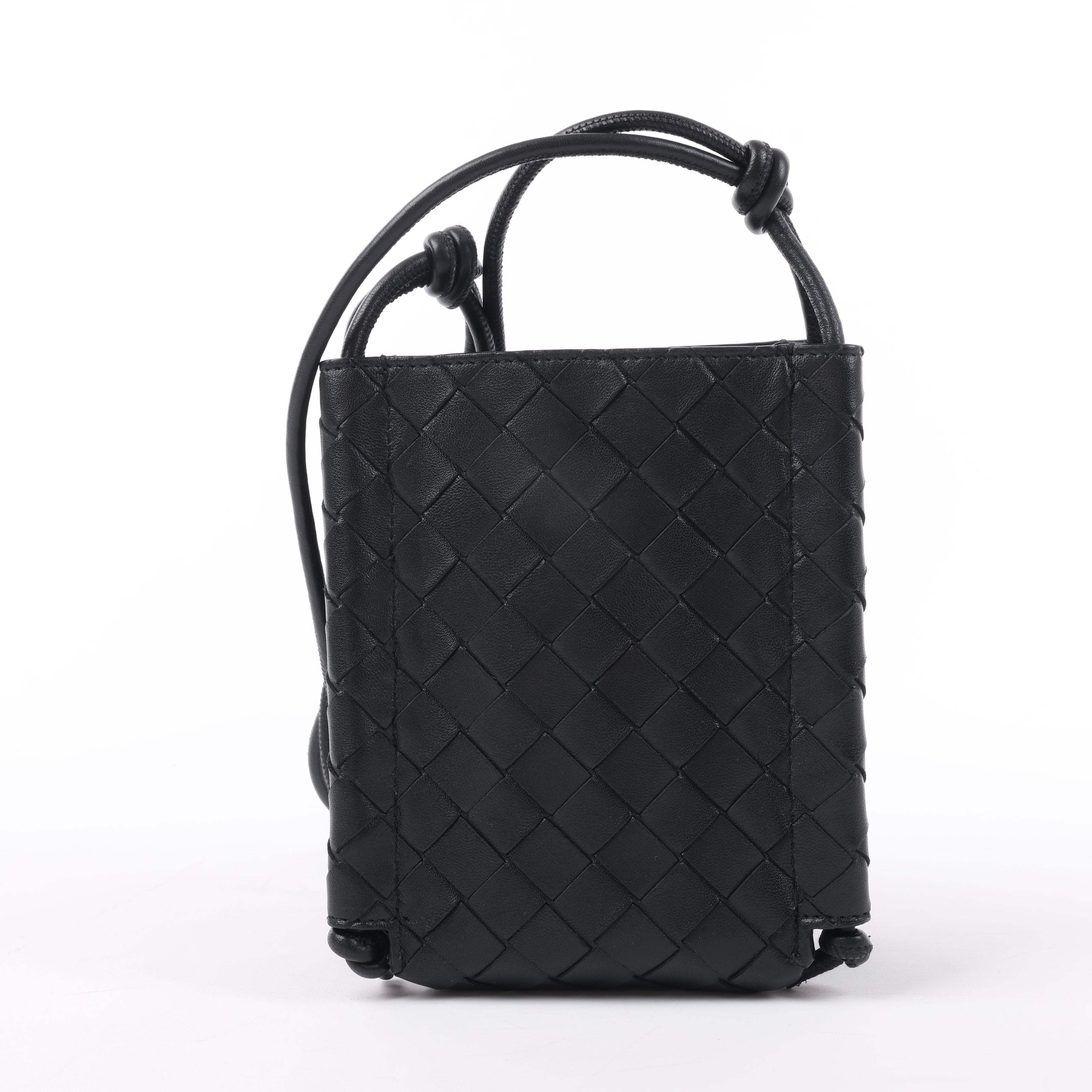 Bottega Veneta Intrecciato Leather Crossbody bag in Black