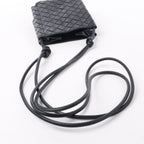Bottega Veneta Intrecciato Leather Crossbody bag in Black