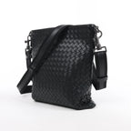 Bottega Veneta VN Intrecciato Leather Crossbody Messenger Bag in Black