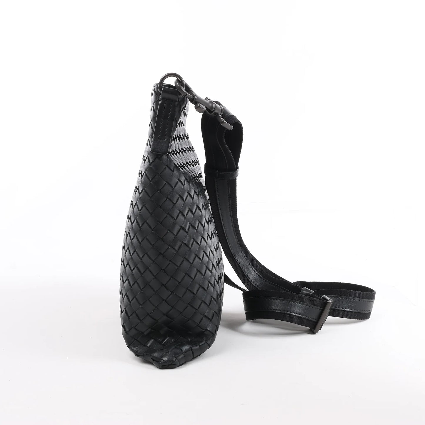 Bottega Veneta VN Intrecciato Sac bandoulière en cuir noir