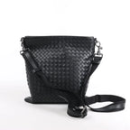 Bottega Veneta VN Intrecciato Leather Crossbody Messenger Bag in Black