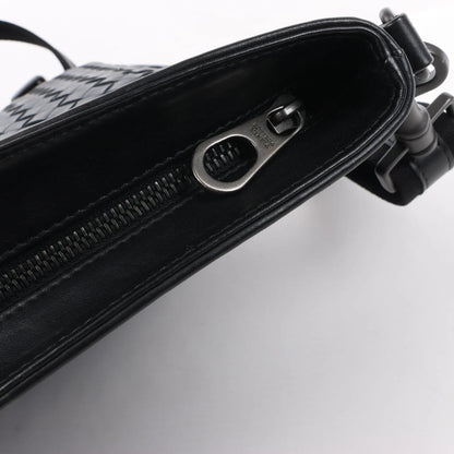 Bottega Veneta VN Intrecciato Sac bandoulière en cuir noir