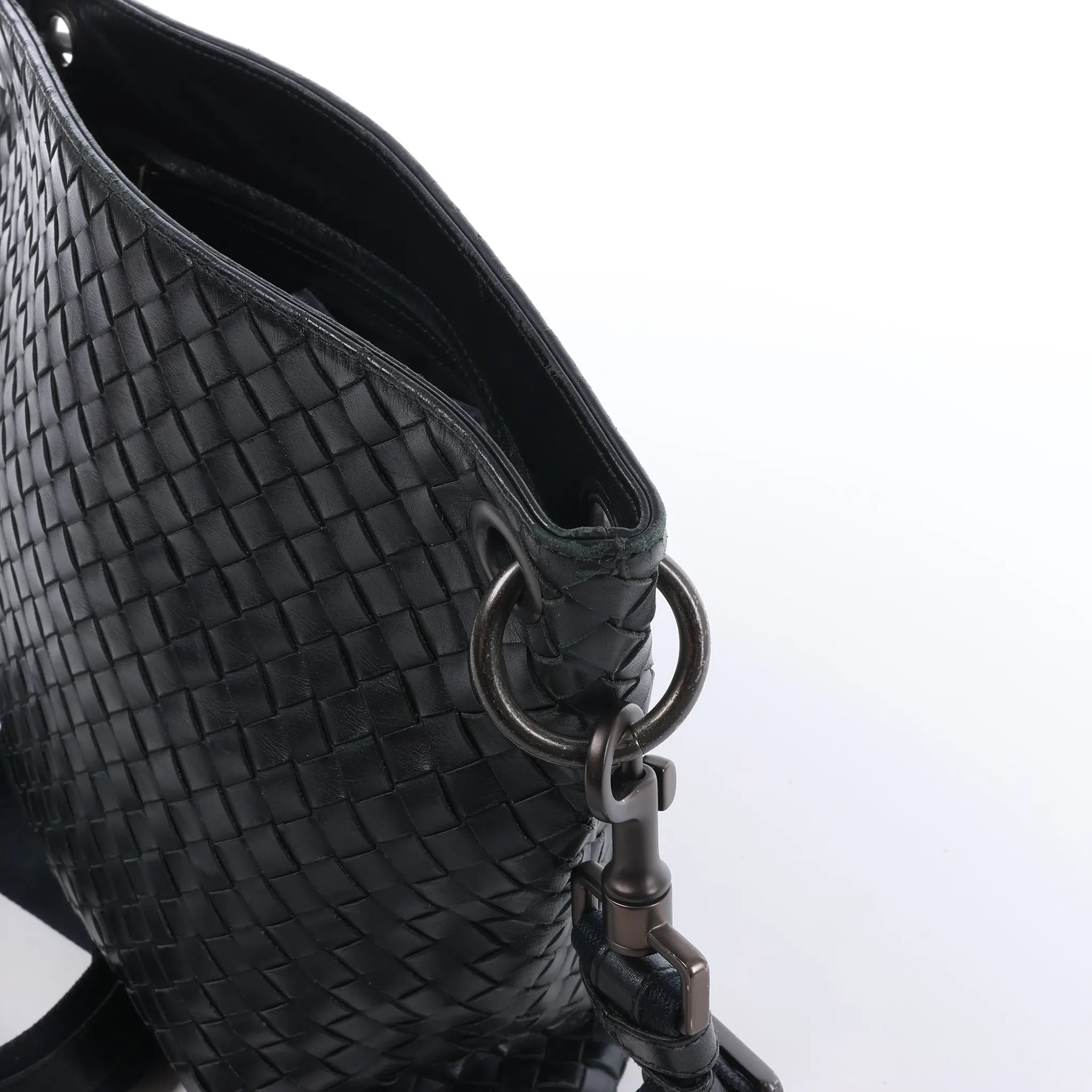 Bottega Veneta VN Intrecciato Crossbody Messenger Bag in Black