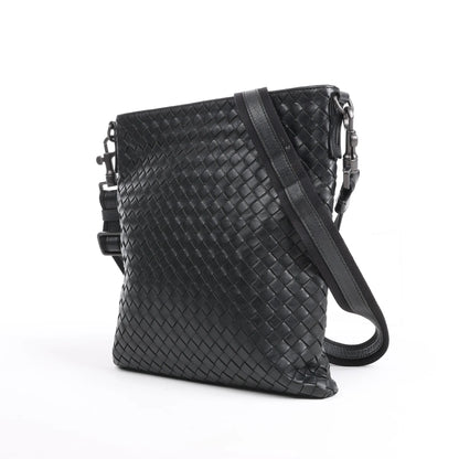 Bottega Veneta VN Nappa Intrecciato Crossbody Messenger Bag in Black