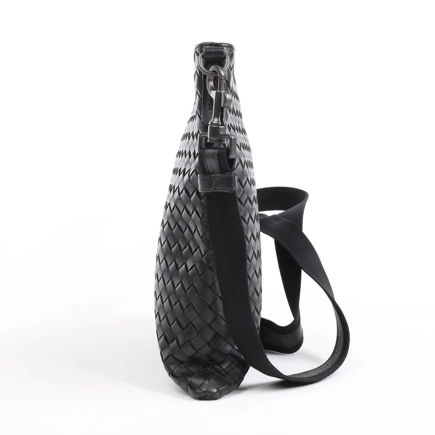 Bottega Veneta VN Nappa Intrecciato Crossbody Messenger Bag in Black