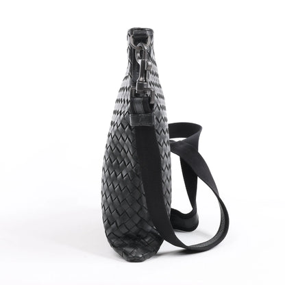 Bottega Veneta VN Nappa Intrecciato Crossbody Messenger Bag in Black
