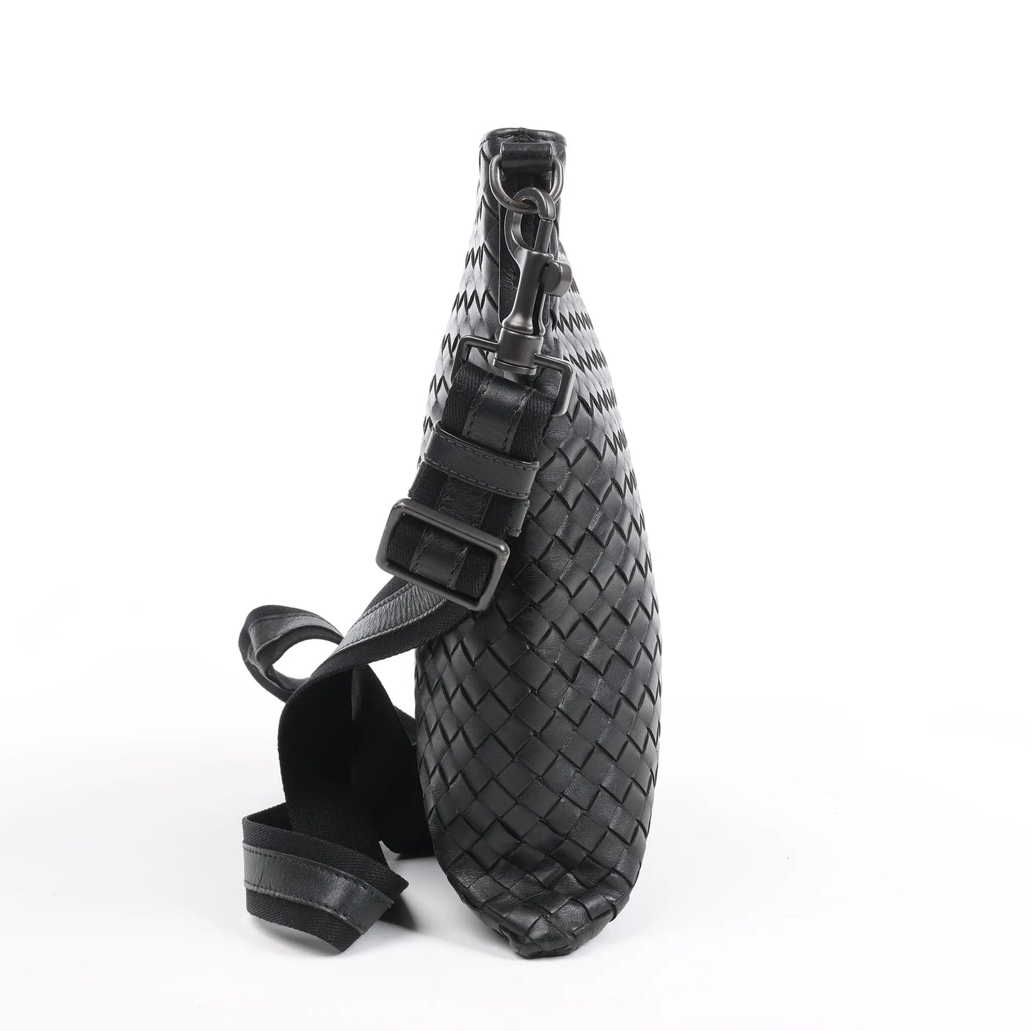 Bottega Veneta VN Nappa Intrecciato Crossbody Messenger Bag in Black