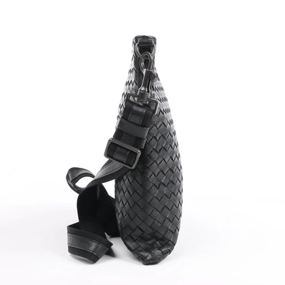 Bottega Veneta VN Nappa Intrecciato Crossbody Messenger Bag in Black