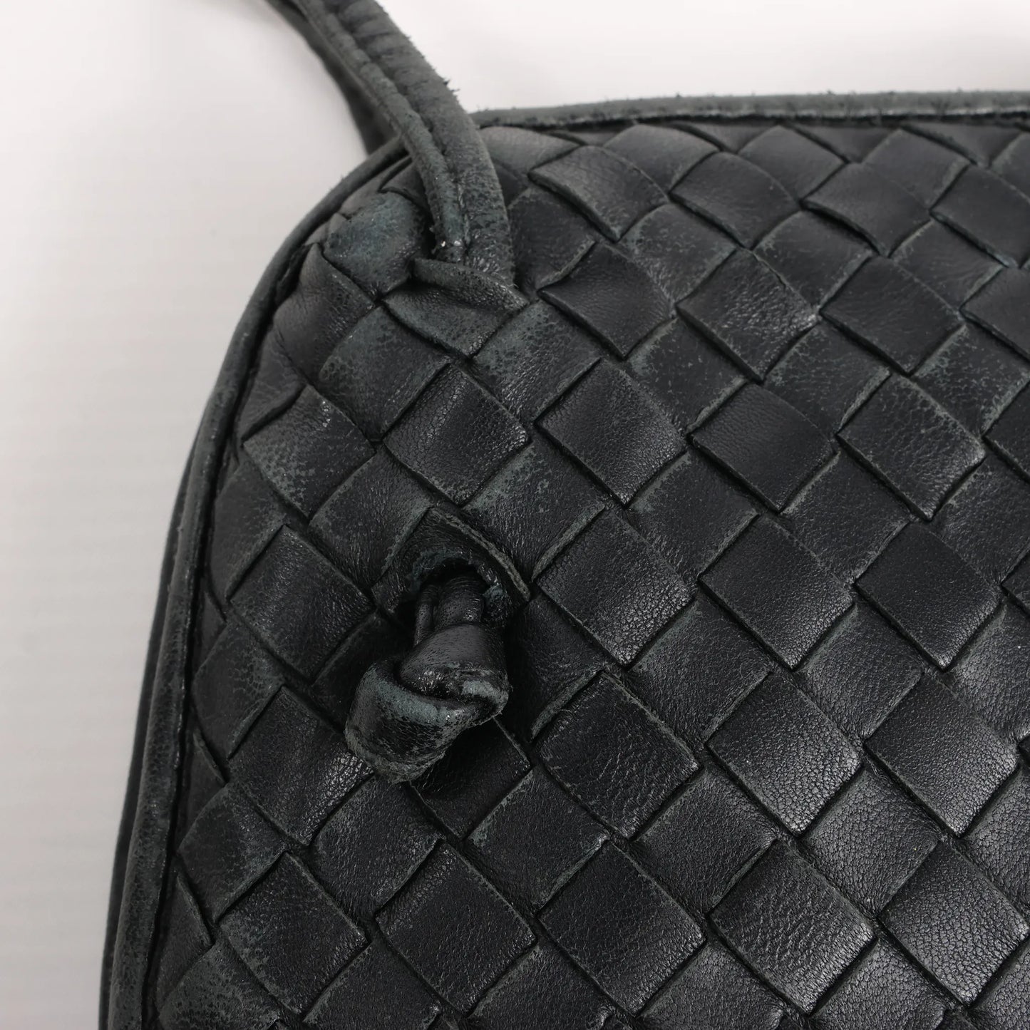 Bottega Veneta Nodini Intrecciato Leather Crossbody Bag in Black