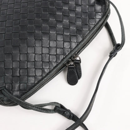 Bottega Veneta Nodini Intrecciato Leather Crossbody Bag in Black