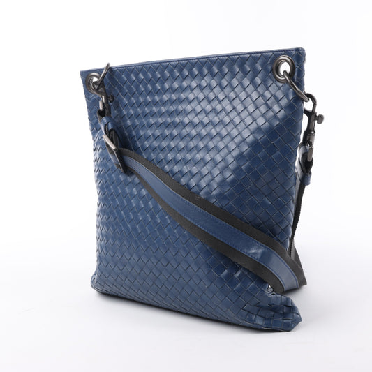 Bottega Veneta Nappa Intrecciato VN Crossbody Messenger Bag in Blue 161623